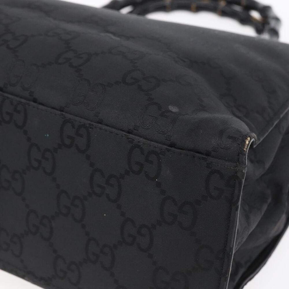 GUCCI Bamboo GG Canvas Hand Bag Black Silver 002 1010 3754 Auth 154446 - Picture 15 of 16